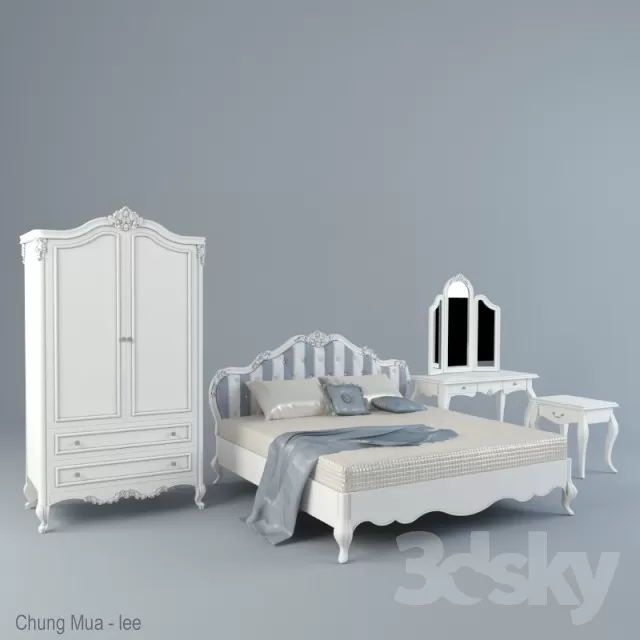 3DSKYFREE – CLASSIC - BED 3DS MAX MODELS
