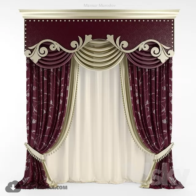 3DSKYFREE – CLASSIC - CURTAIN 3DS MAX MODELS
