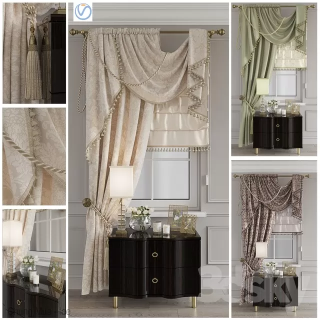 3DSKYFREE – CLASSIC - CURTAIN 3DS MAX MODELS