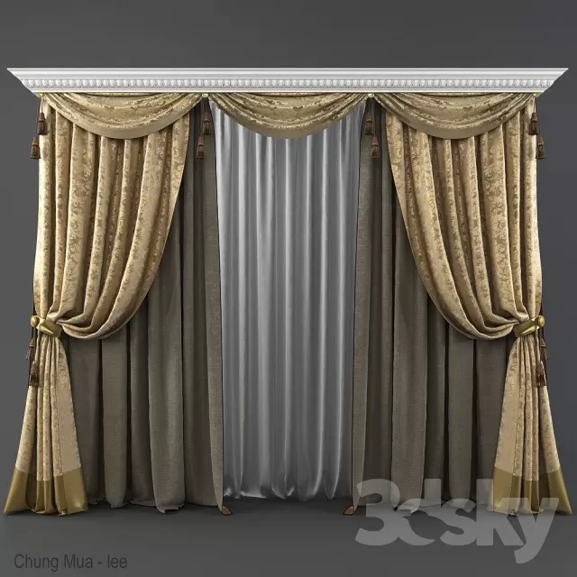 3DSKYFREE – CLASSIC - CURTAIN 3DS MAX MODELS