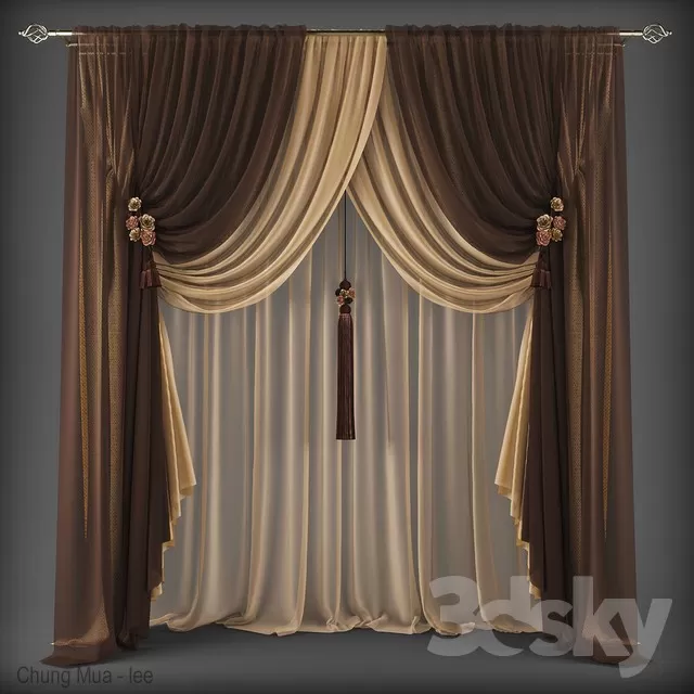 3DSKYFREE – CLASSIC - CURTAIN 3DS MAX MODELS
