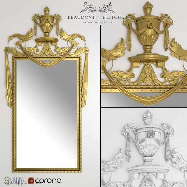 3DSKYFREE – CLASSIC - DECOR - MIRROR 3DS MAX MODELS