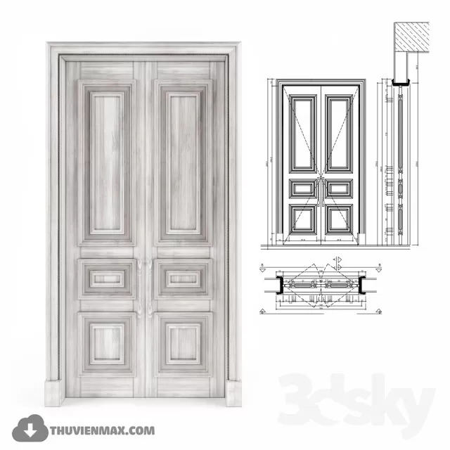 3DSKYFREE – CLASSIC - DOOR 3DS MAX MODELS
