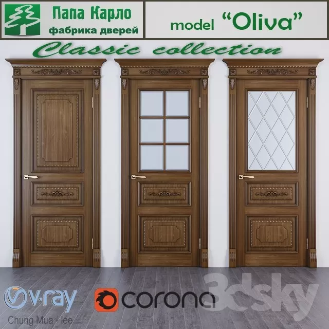3DSKYFREE – CLASSIC - DOOR 3DS MAX MODELS