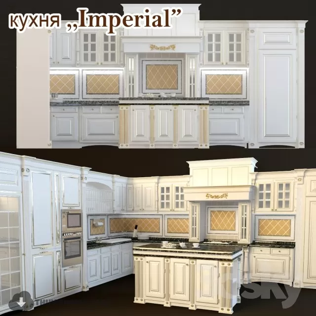 3DSKYFREE – CLASSIC - KITCHEN 3DS MAX MODELS