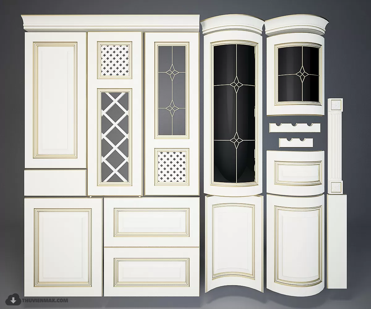 3DSKYFREE – CLASSIC - KITCHEN 3DS MAX MODELS