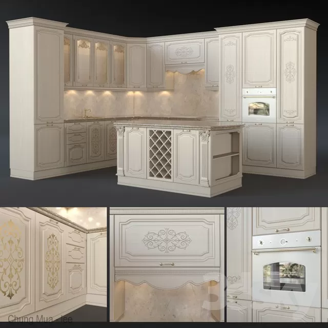 3DSKYFREE – CLASSIC - KITCHEN 3DS MAX MODELS