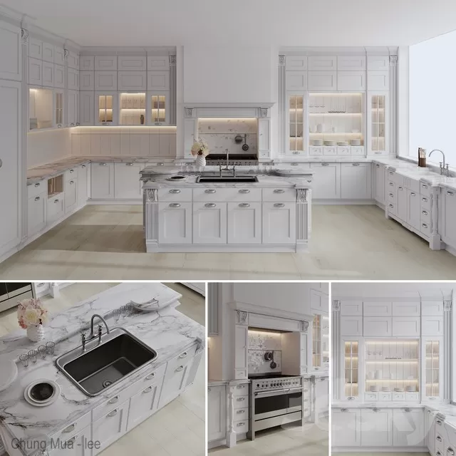 3DSKYFREE – CLASSIC - KITCHEN 3DS MAX MODELS