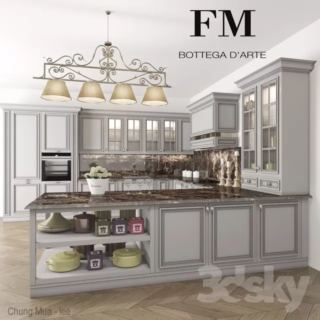 3DSKYFREE – CLASSIC - KITCHEN 3DS MAX MODELS