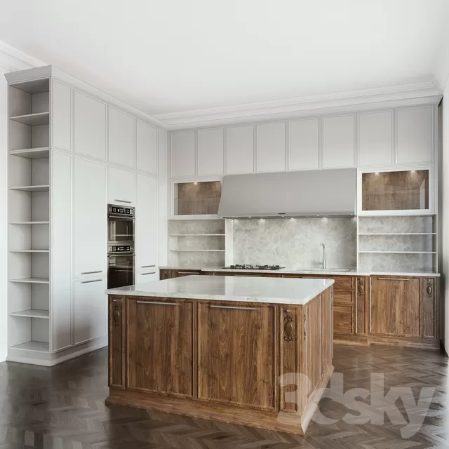 3DSKYFREE – CLASSIC - KITCHEN 3DS MAX MODELS