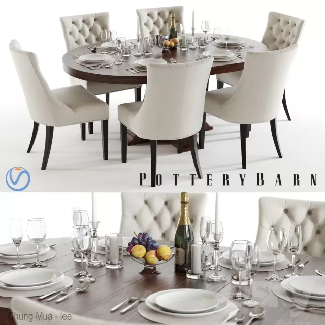 3DSKYFREE – CLASSIC - KITCHEN - TABLE SET 3DS MAX MODELS