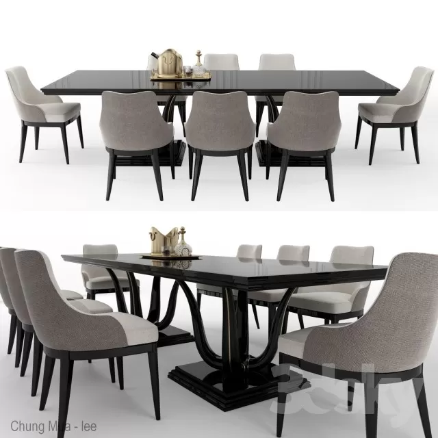 3DSKYFREE – CLASSIC - KITCHEN - TABLE SET 3DS MAX MODELS