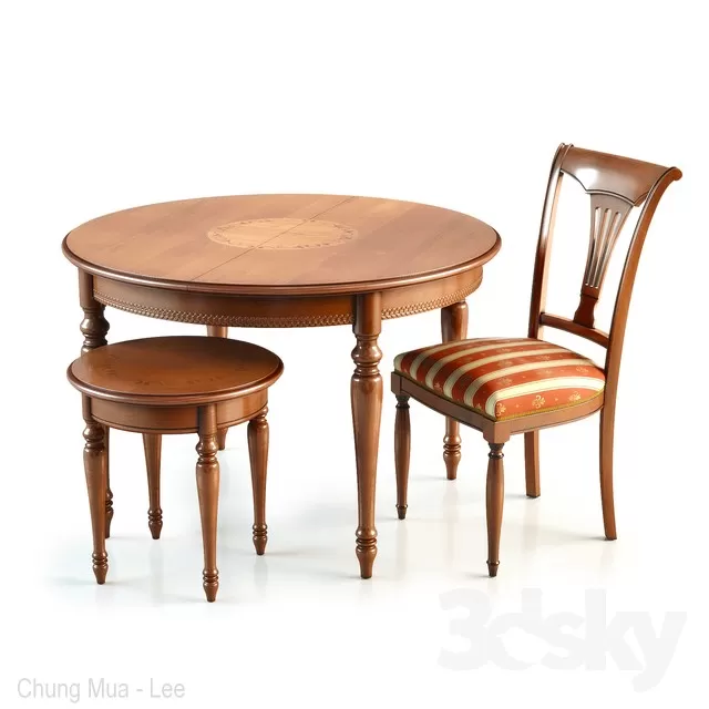 3DSKYFREE – CLASSIC - KITCHEN - TABLE SET 3DS MAX MODELS