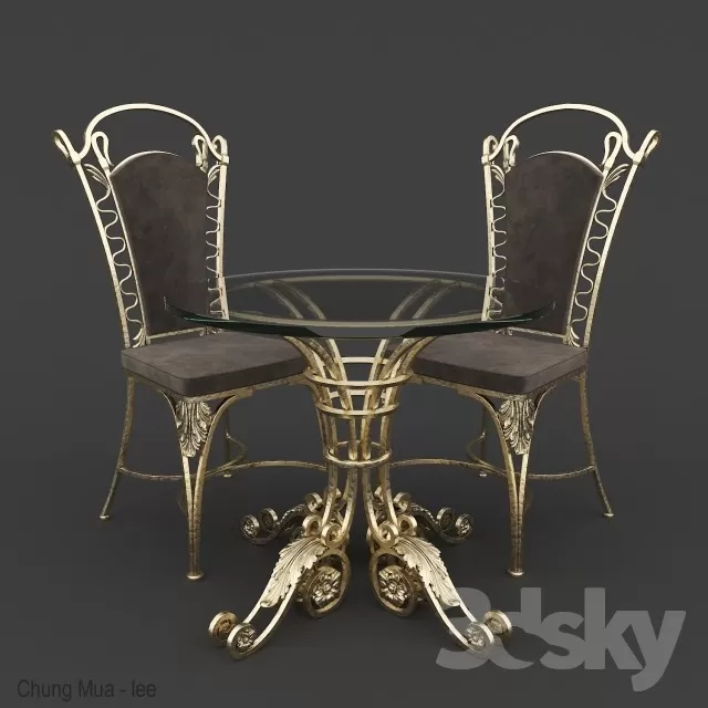 3DSKYFREE – CLASSIC - KITCHEN - TABLE SET 3DS MAX MODELS