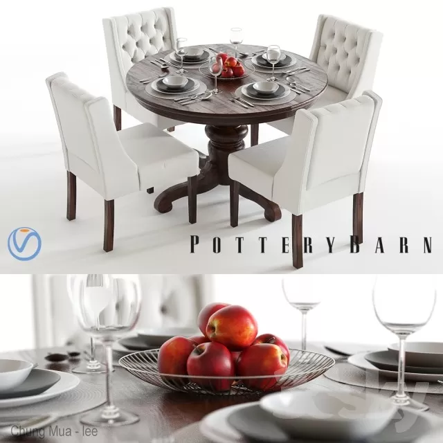 3DSKYFREE – CLASSIC - KITCHEN - TABLE SET 3DS MAX MODELS