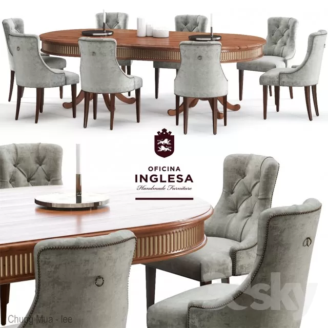 3DSKYFREE – CLASSIC - KITCHEN - TABLE SET 3DS MAX MODELS