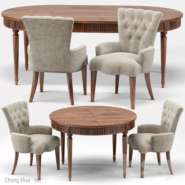 3DSKYFREE – CLASSIC - KITCHEN - TABLE SET 3DS MAX MODELS