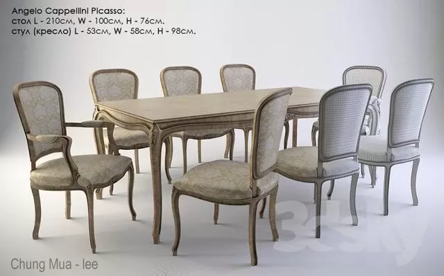 3DSKYFREE – CLASSIC - KITCHEN - TABLE SET 3DS MAX MODELS