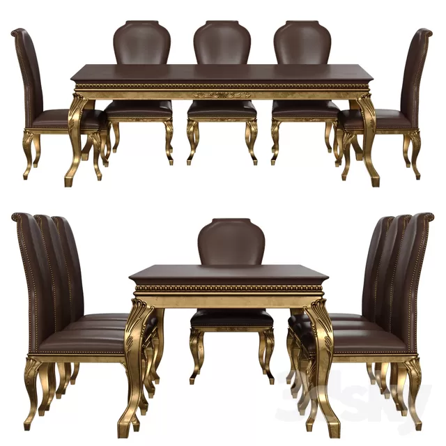 3DSKYFREE – CLASSIC - KITCHEN - TABLE SET 3DS MAX MODELS