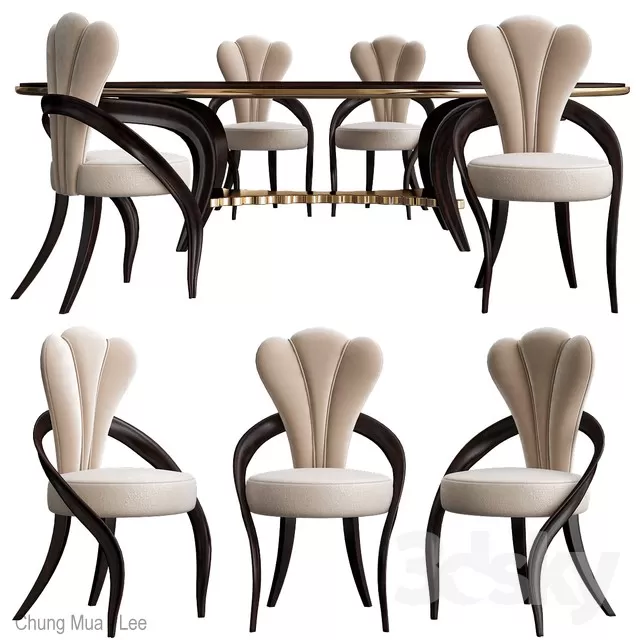 3DSKYFREE – CLASSIC - KITCHEN - TABLE SET 3DS MAX MODELS