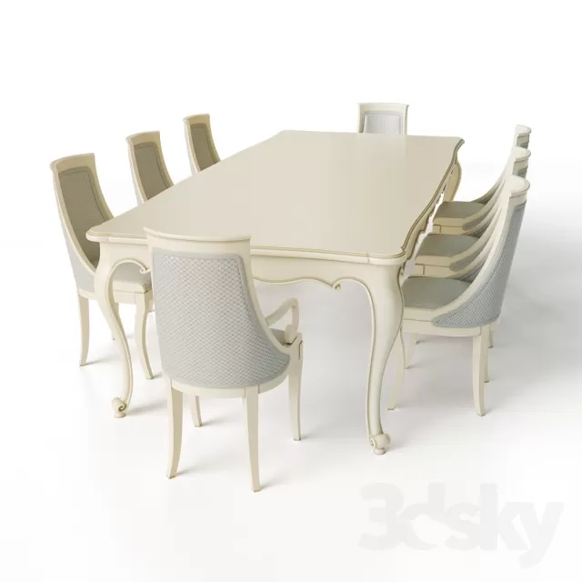 3DSKYFREE – CLASSIC - KITCHEN - TABLE SET 3DS MAX MODELS
