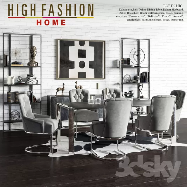 3DSKYFREE – CLASSIC - KITCHEN - TABLE SET 3DS MAX MODELS