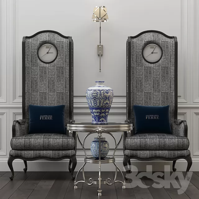 3DSKYFREE – CLASSIC - LIVINGROOM - ARMCHAIRS 3DS MAX MODELS