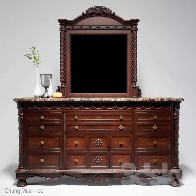 3DSKYFREE – CLASSIC - LIVINGROOM - DRAWER 3DS MAX MODELS