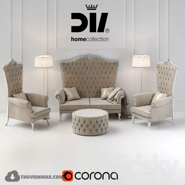 3DSKYFREE – CLASSIC - LIVINGROOM - SOFA 3DS MAX MODELS