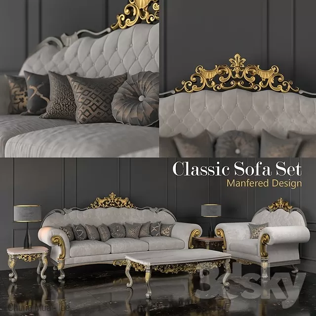 3DSKYFREE – CLASSIC - LIVINGROOM - SOFA 3DS MAX MODELS