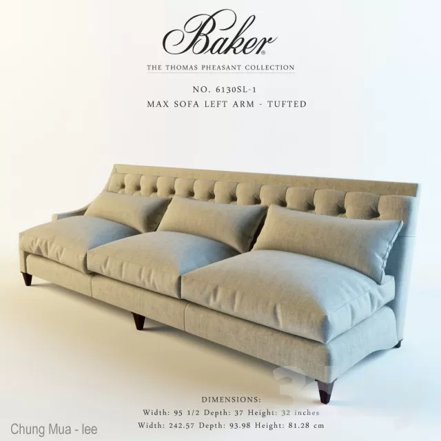 3DSKYFREE – CLASSIC - LIVINGROOM - SOFA - LONG 3DS MAX MODELS