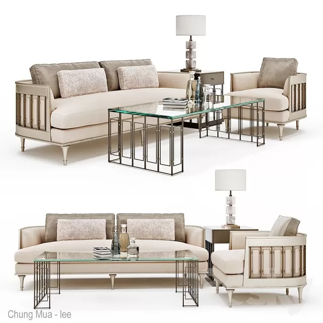 CLASSIC - LIVINGROOM - SOFA - LONG 3D MODELS
