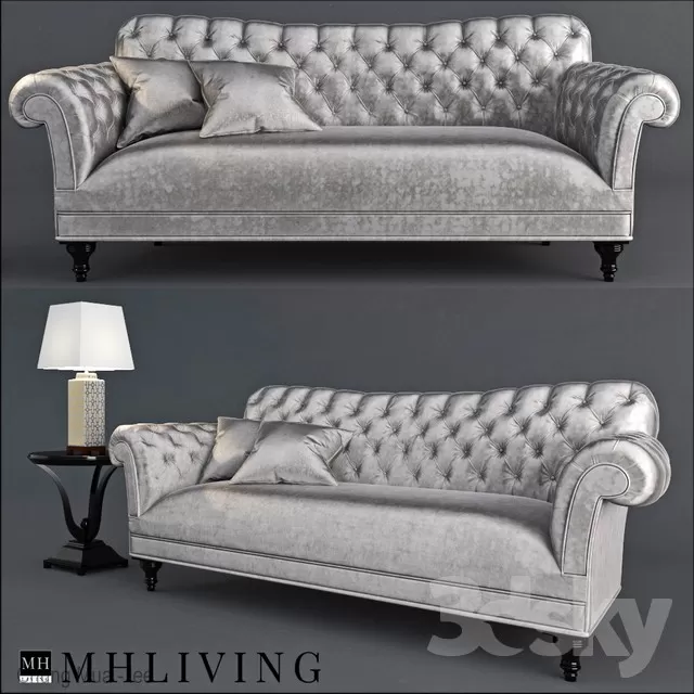 3DSKYFREE – CLASSIC - LIVINGROOM - SOFA - LONG 3DS MAX MODELS
