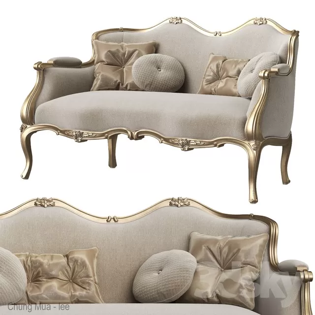 3DSKYFREE – CLASSIC - LIVINGROOM - SOFA - LONG 3DS MAX MODELS