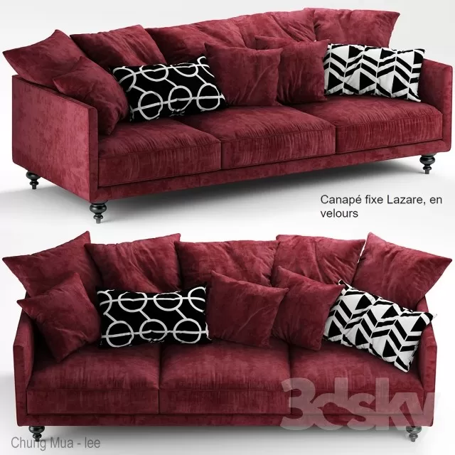 3DSKYFREE – CLASSIC - LIVINGROOM - SOFA - LONG 3DS MAX MODELS