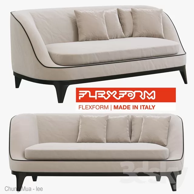 3DSKYFREE – CLASSIC - LIVINGROOM - SOFA - LONG 3DS MAX MODELS