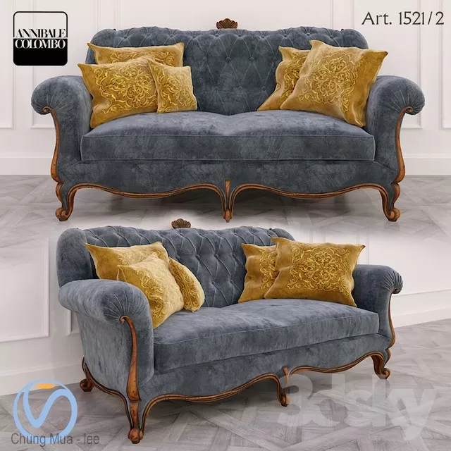 3DSKYFREE – CLASSIC - LIVINGROOM - SOFA - LONG 3DS MAX MODELS