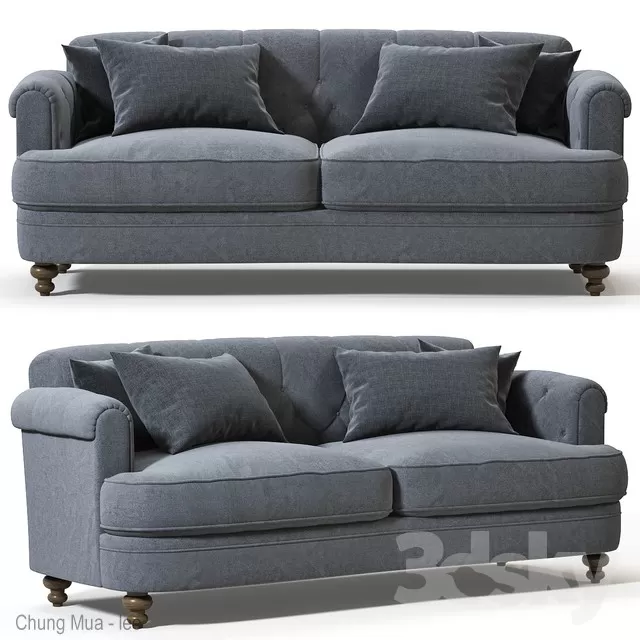 3DSKYFREE – CLASSIC - LIVINGROOM - SOFA - LONG 3DS MAX MODELS