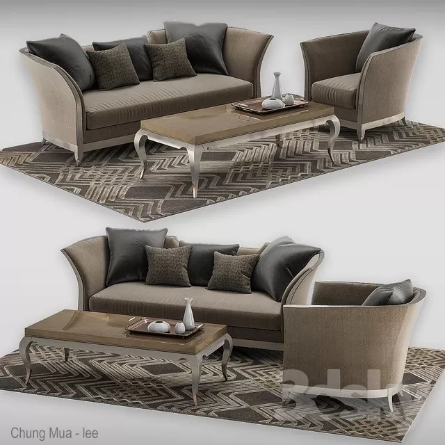 3DSKYFREE – CLASSIC - LIVINGROOM - SOFA - LONG 3DS MAX MODELS