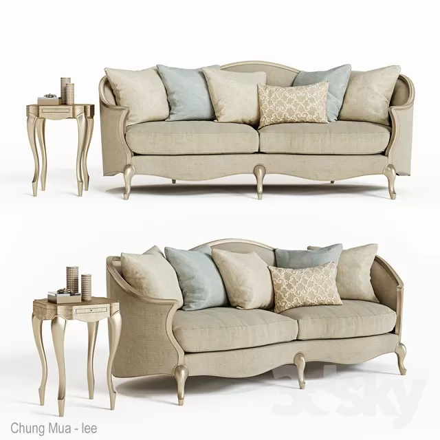 3DSKYFREE – CLASSIC - LIVINGROOM - SOFA - LONG 3DS MAX MODELS