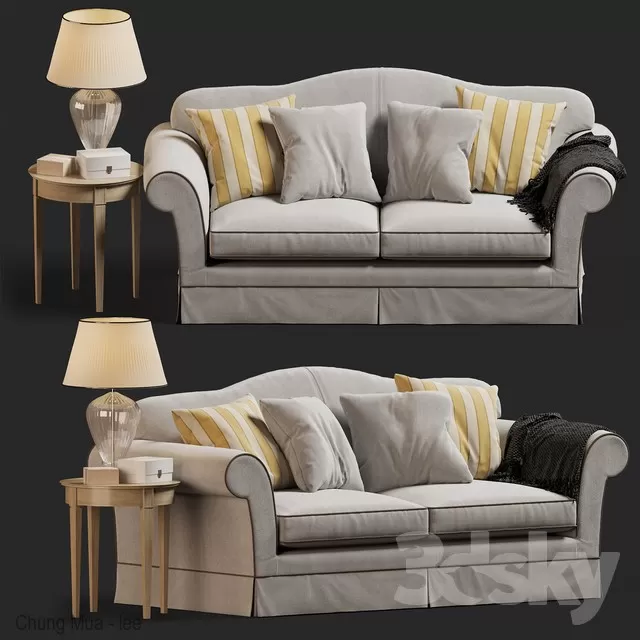 CLASSIC - LIVINGROOM - SOFA - LONG 3D MODELS