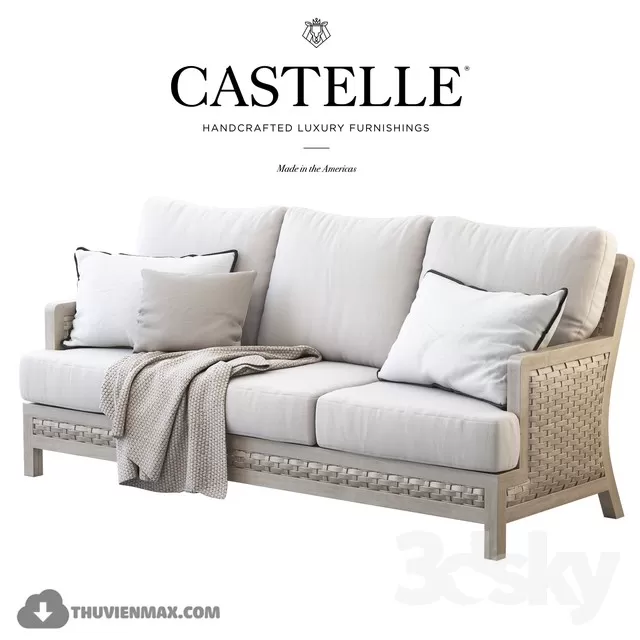 3DSKYFREE – CLASSIC - LIVINGROOM - SOFA - LONG 3DS MAX MODELS