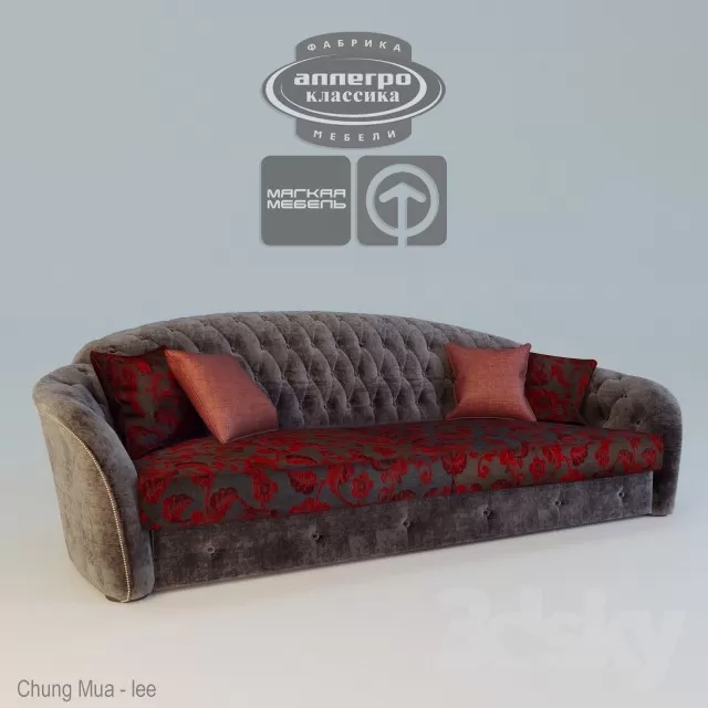 3DSKYFREE – CLASSIC - LIVINGROOM - SOFA - LONG 3DS MAX MODELS