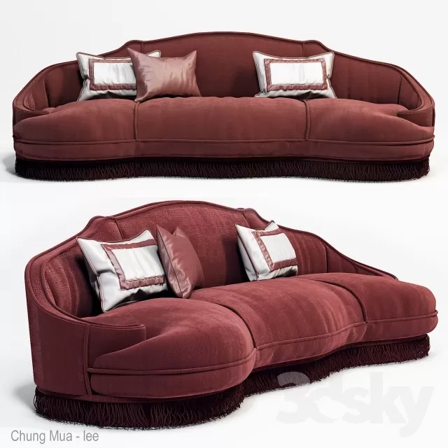 3DSKYFREE – CLASSIC - LIVINGROOM - SOFA - LONG 3DS MAX MODELS
