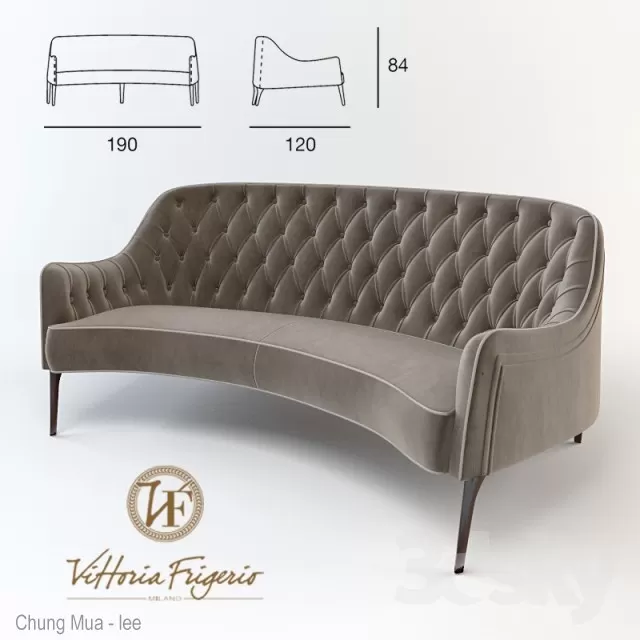 CLASSIC - LIVINGROOM - SOFA - LONG 3D MODELS