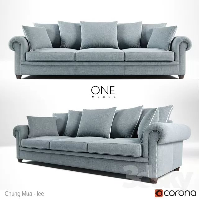 3DSKYFREE – CLASSIC - LIVINGROOM - SOFA - LONG 3DS MAX MODELS