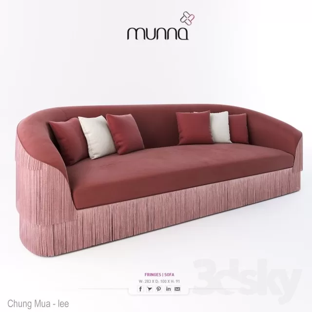 3DSKYFREE – CLASSIC - LIVINGROOM - SOFA - LONG 3DS MAX MODELS