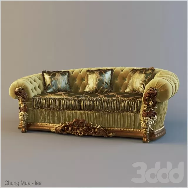3DSKYFREE – CLASSIC - LIVINGROOM - SOFA - LONG 3DS MAX MODELS