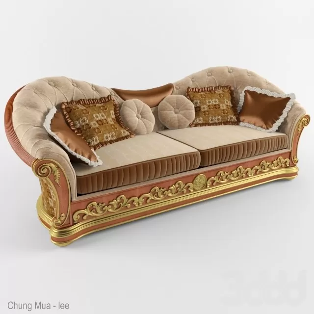 3DSKYFREE – CLASSIC - LIVINGROOM - SOFA - LONG 3DS MAX MODELS