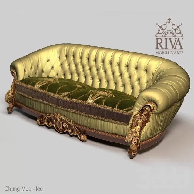 3DSKYFREE – CLASSIC - LIVINGROOM - SOFA - LONG 3DS MAX MODELS